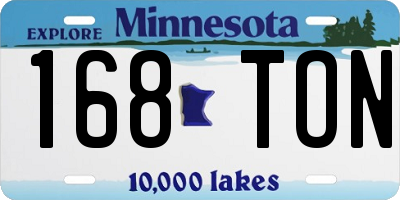 MN license plate 168TON
