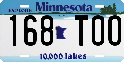 MN license plate 168TOO