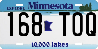 MN license plate 168TOQ