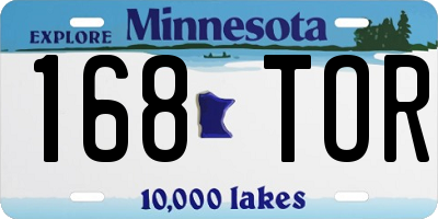 MN license plate 168TOR