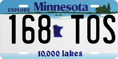 MN license plate 168TOS