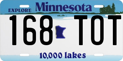 MN license plate 168TOT