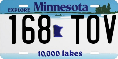 MN license plate 168TOV