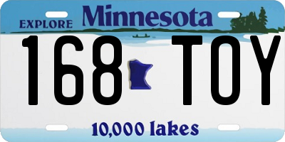 MN license plate 168TOY