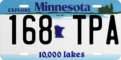 MN license plate 168TPA
