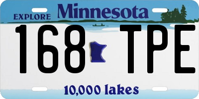 MN license plate 168TPE