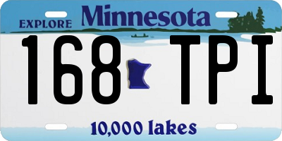 MN license plate 168TPI