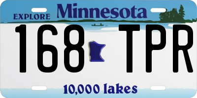 MN license plate 168TPR