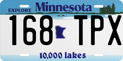 MN license plate 168TPX