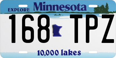 MN license plate 168TPZ