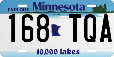 MN license plate 168TQA