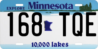 MN license plate 168TQE