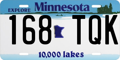MN license plate 168TQK