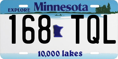 MN license plate 168TQL