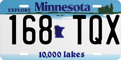 MN license plate 168TQX