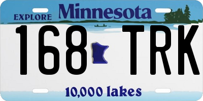 MN license plate 168TRK