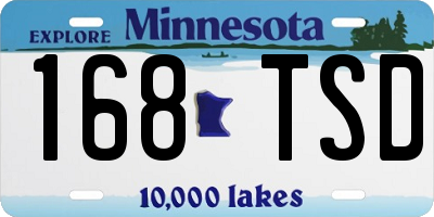 MN license plate 168TSD