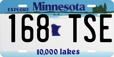 MN license plate 168TSE