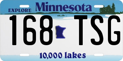 MN license plate 168TSG