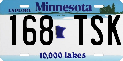 MN license plate 168TSK