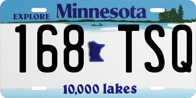 MN license plate 168TSQ