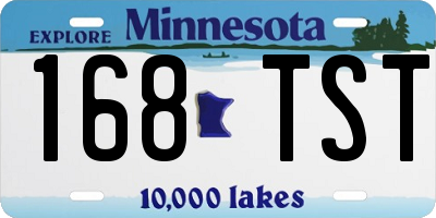 MN license plate 168TST