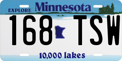 MN license plate 168TSW