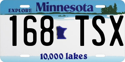 MN license plate 168TSX