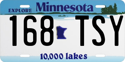 MN license plate 168TSY