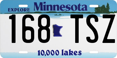 MN license plate 168TSZ