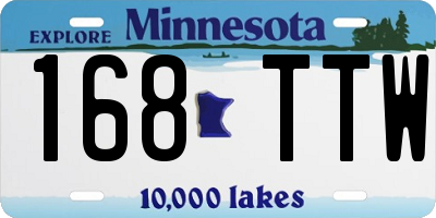 MN license plate 168TTW