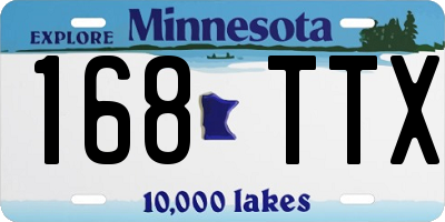 MN license plate 168TTX