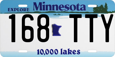 MN license plate 168TTY