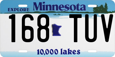 MN license plate 168TUV
