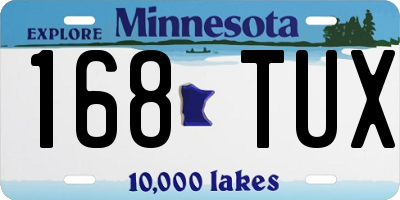 MN license plate 168TUX