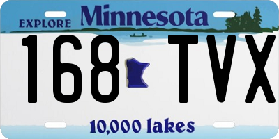 MN license plate 168TVX