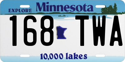 MN license plate 168TWA