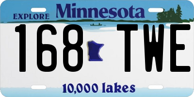 MN license plate 168TWE