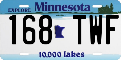 MN license plate 168TWF