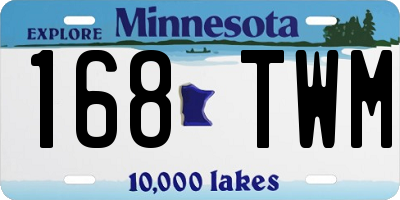 MN license plate 168TWM