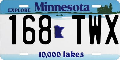 MN license plate 168TWX