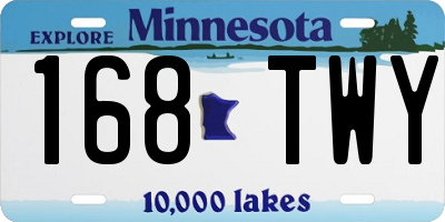 MN license plate 168TWY