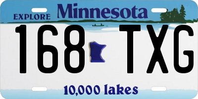 MN license plate 168TXG