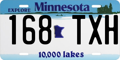 MN license plate 168TXH