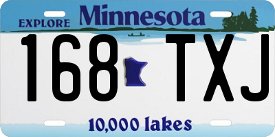 MN license plate 168TXJ