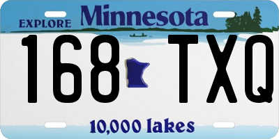 MN license plate 168TXQ