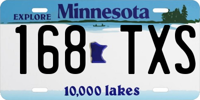 MN license plate 168TXS