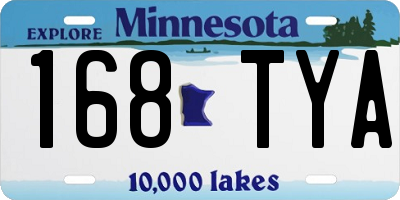 MN license plate 168TYA