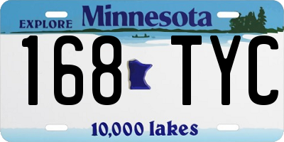 MN license plate 168TYC