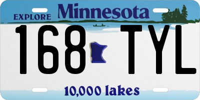 MN license plate 168TYL